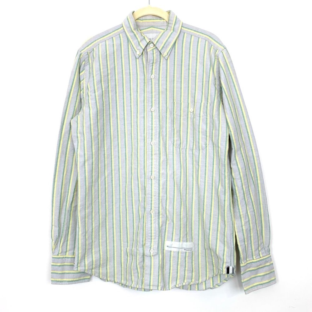 Thom Grey Striped Button Down Shirt